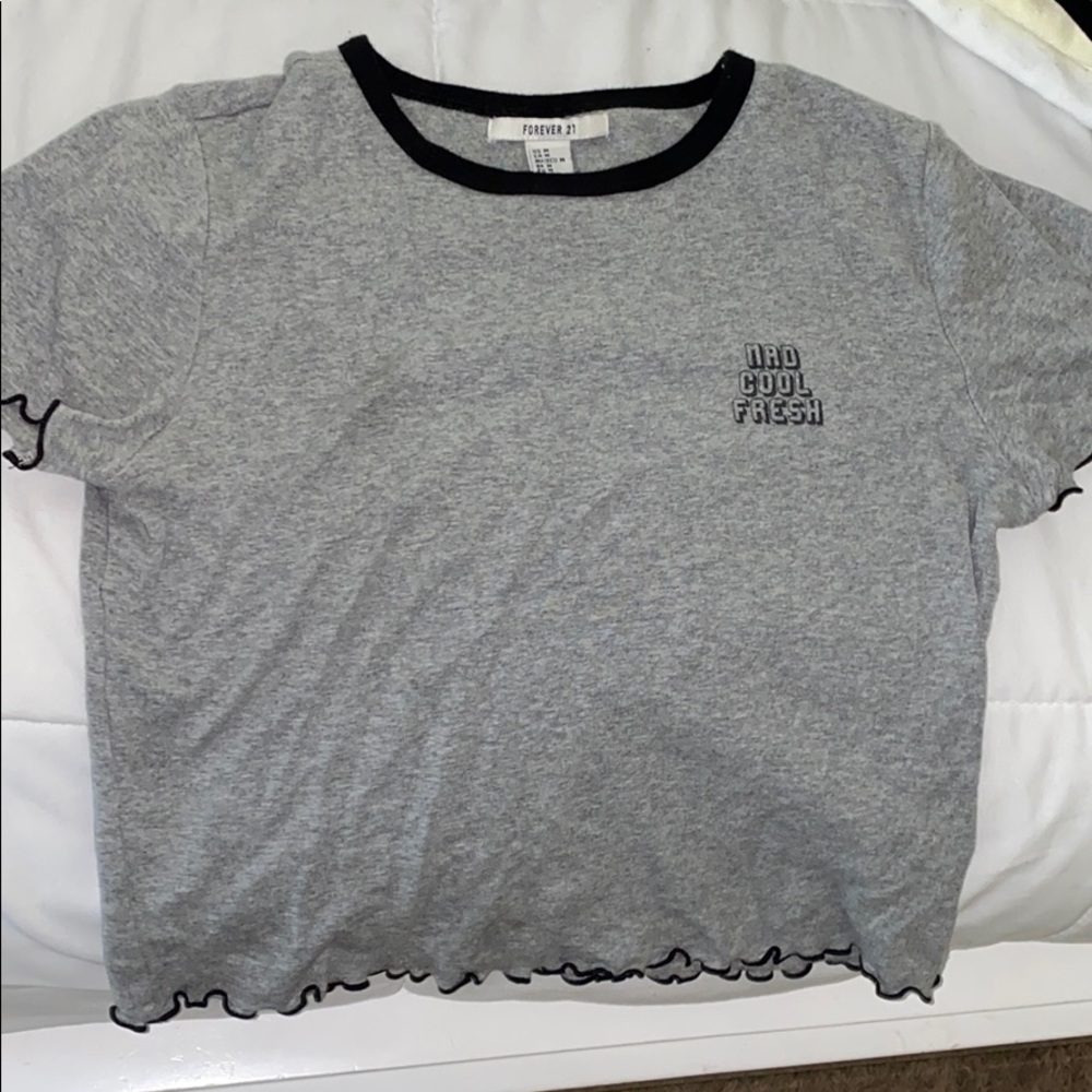 Gray Forever 21 Crop Top